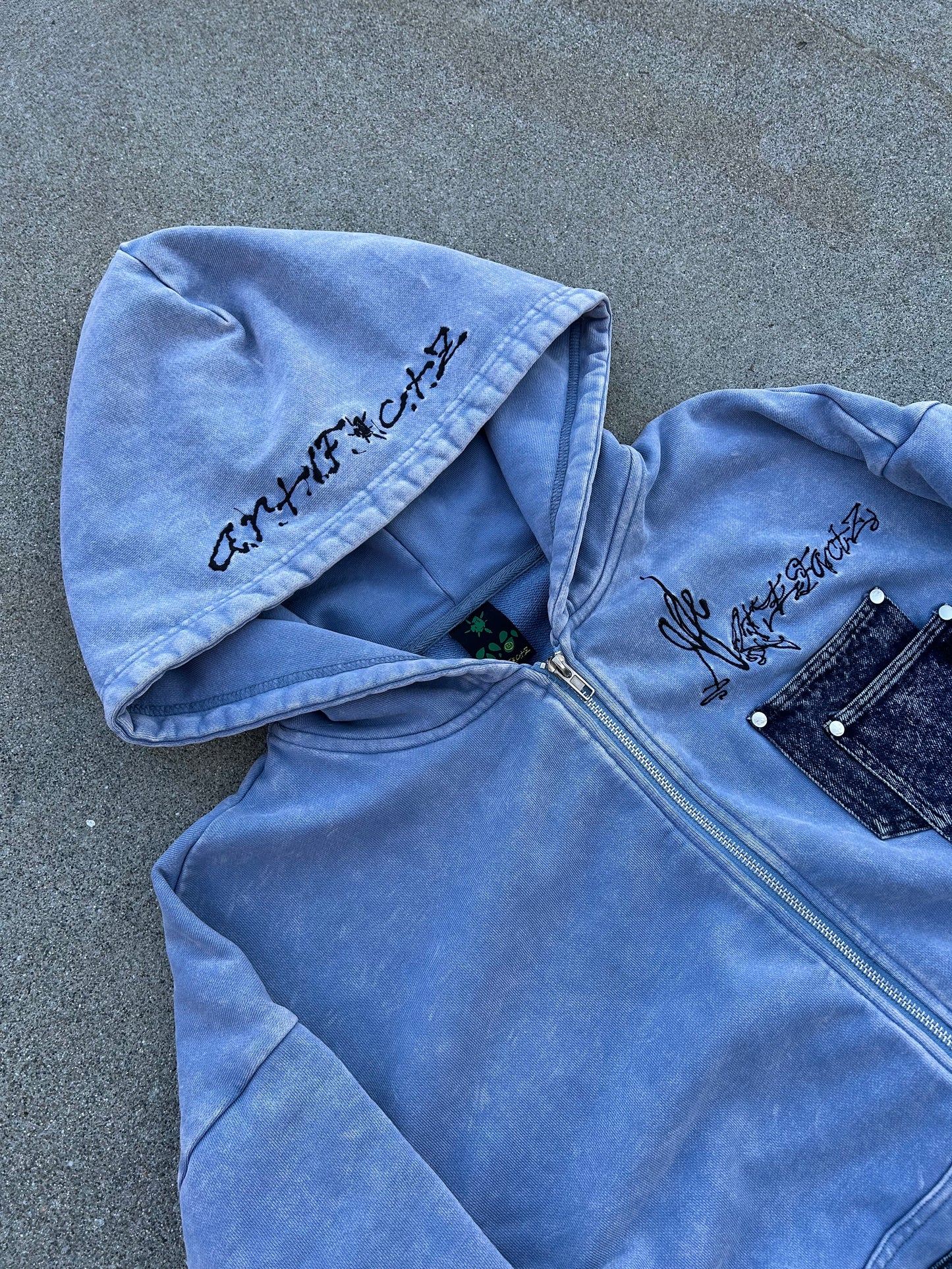 Double Layer Washed Zip Up